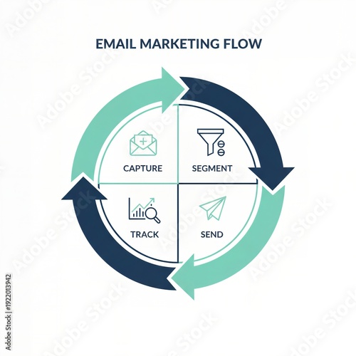 Email Marketing Automation Workflow Diagram – Capture Segment Send Track Process Cycle