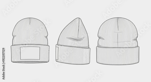 Beanie hat design template illustration