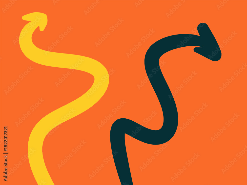 Fototapeta premium Abstract Ascending Arrows for Business Growth and Brainstorming, Idea Exchange Network Illustration, Creative Success Development Vector Background.