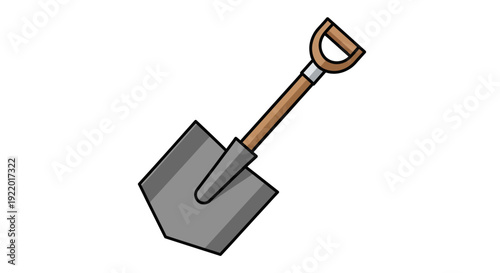 Shovel with Wooden Handle.