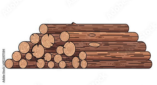 Stack of Wood Logs.