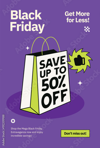 Black Friday Sale Bag Save Up to 50 Percent Off Shopping Promotion