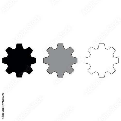 Vector Gear Icon Set for Settings and Configurations Menu. Vector illustration