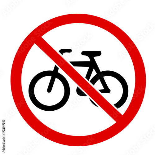 No Bicycles Sign Red Prohibition Icon
自転車禁止マーク 赤色の禁止アイコン