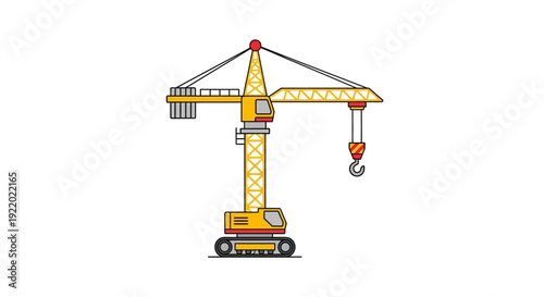 Yellow Construction Crane Machine.