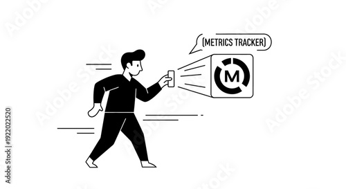 Man Projecting Performance Metrics with a Smart Device for Business Growth