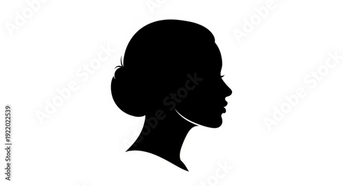 Elegant silhouette of a womans profile, showcasing graceful features and refined beauty.
