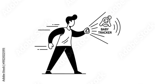 Modern Parent Using Smart Device to Monitor Baby's Health and Well-being Remotely