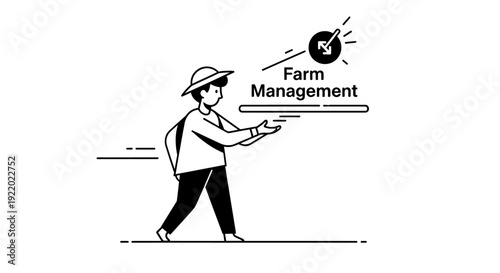 Farmer Character Managing Farm Operations with Precision and Efficiency in Agriculture