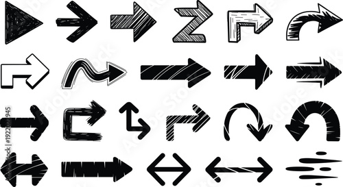 Collection of black and white arrow icons