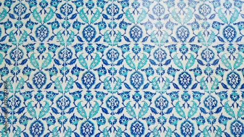 Turkish Blue Ceramic Tiles With Ottoman Floral Pattern Decorative Glazed Wall Mosaic for Interior Design