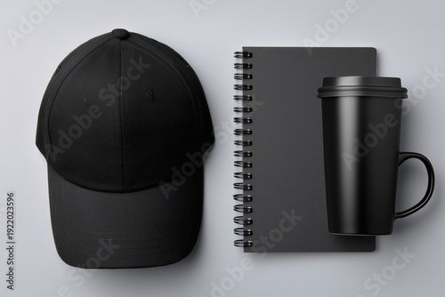 Dark Brand Merchandise Mockup Set Black