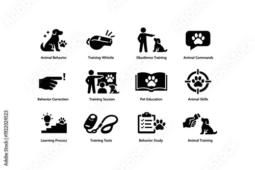 Dog training techniques: commands, whistle, obedience, behavior, skills