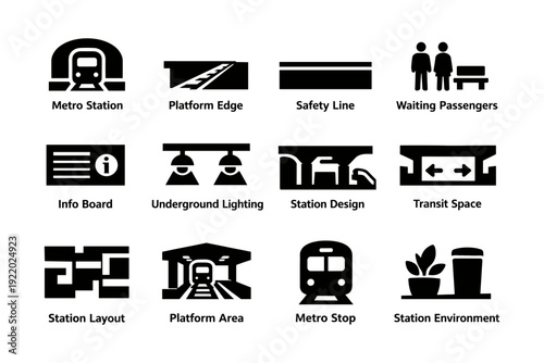 Metro station icons: design elements and safety features