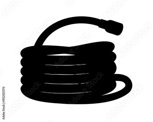 silhouette of a garden-hose