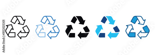 Recycling Icon Set Multiple Style Of