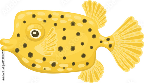Puffer fish sea underwater aquatic animal cartoon character. Water puffer fish happy mascot, ocean underwater aquatic animal funny isolated vector character. Sea aquatic wildlife creature personage