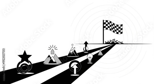 Journey to Success - A Symbolic Race to the Finish Line.