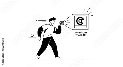 Modern business professional using a mobile device for efficient inventory tracking and management, showcasing technological solutions for supply chain optimization