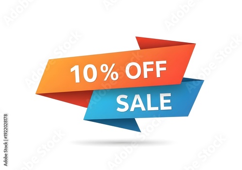 10% OFF Sale Banner: A vibrant sale banner with a bold 10% off promotion, offering an eye-catching visual cue for bargain hunters and promotional campaigns.
