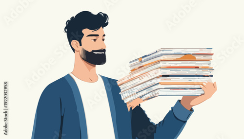 businessman with folders