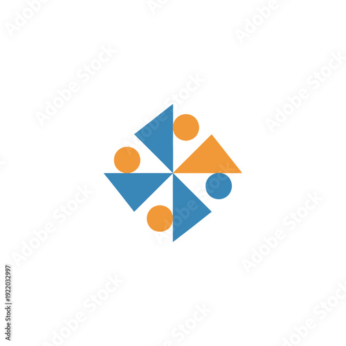 Free Download Abstract geometric shapes forming a collaborative community symbol. - GFXLoad