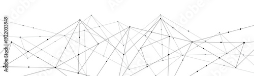 Web. Polygonal background made of lines. Black and white vector background made of lines and dots. Vector illustration. Angles