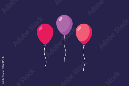 Realistic 3D rendered balloons available as editable PSD files, ideal for crafting cheerful website headers and promotional graphics.
