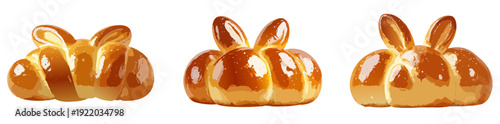 Easter Bunny Bread Vector Set – Sweet Spring Bakery Illustration with Bunny Ear Shaped Pastry Buns