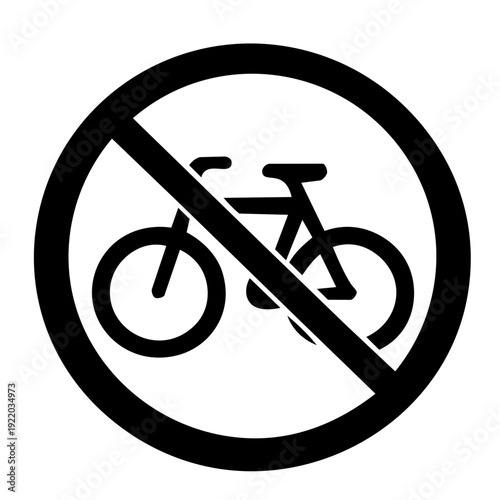 No Bicycle Icon Black Monochrome Prohibition Symbol
自転車禁止マーク モノクロ黒アイコン