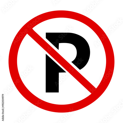 No Parking Sign Red Prohibition Icon
駐車禁止マーク 赤色の禁止サイン