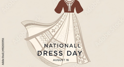National dress day august 16 traditional clothing illustration