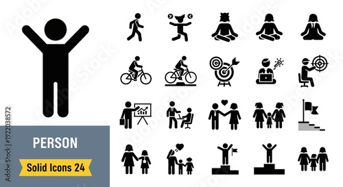 Person Icons Collection A Comprehensive Set of Solid Icons for Various Applications