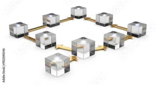 Transparent Cubes Connected by Arrows