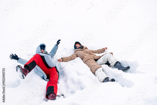 Rolling around in snow