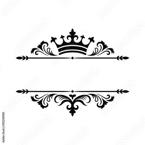 Bilde på lerret Elegant black crown design with ornate flourishes and decorative elements