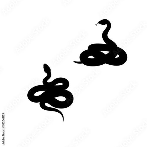 Snake Silhouette Logo Reptile Symbol Vector