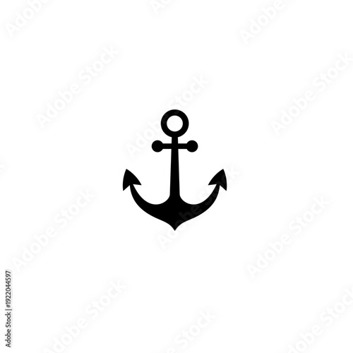 Nautical Anchor Icon Marine Ship Symbol Vector