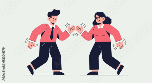 Two People High Fiving Celebrating Success with Enthusiasm and Joyful Expression