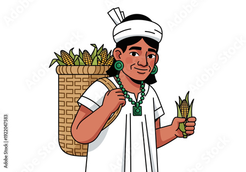 Man in traditional clothing holding plant.