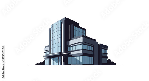 Modern Glass Office Building with Sleek Architecture and Design