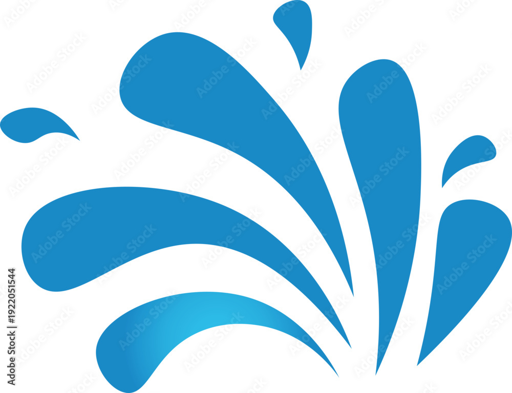 Obraz premium Illustration of Blue Water Splashes vector shape