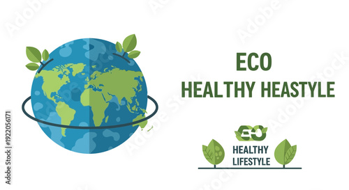 Eco friendly Earth illustration for healthy lifestyle campaigns