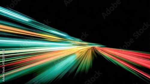 Dynamic Light Trails in a Vibrant Motion Abstract Artwork