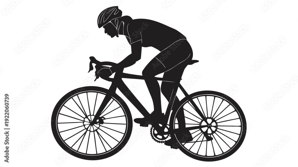 Naklejka premium Professional cyclist riding bicycle with focused expression