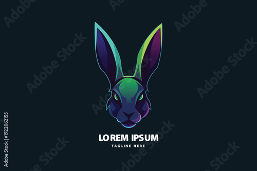 Rabbit Mascot Logo Neon Gaming Style