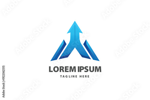 Blue Abstract Arrow Peak Corporate Logo