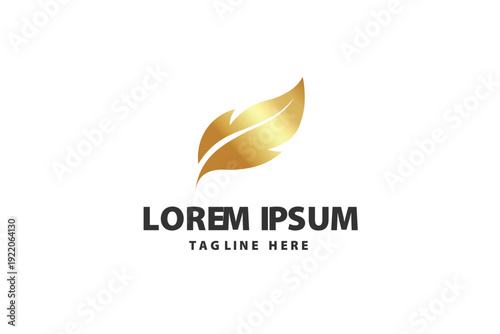 Golden Feather Plume Luxury Icon