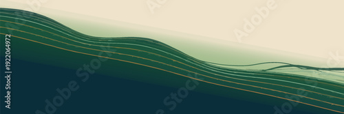 abstract wavy lines geometric trendy gradient background natural dark green combined color. Modern template for poster business card landing page website. vector illustration eps 10.