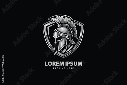 Spartan Warrior Shield Helmet Logo